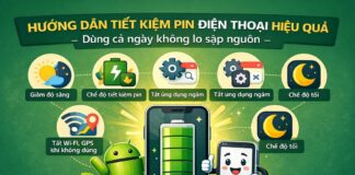 Hướng dẫn tiết kiệm pin điện thoại hiệu quả, dùng cả ngày không lo sập nguồn